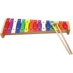 Piano en bois de couleur arc - en - ciel pour enfants, 15 tons, battement a la main, jouets musicaux, ...