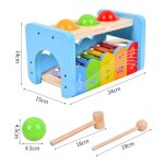 Piano a main en bois 2 en 1 pour bb, jouet amusant, educatif, musical, cadeau pour enfant
