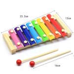 Piano � main en bois color�, xylophone, huit tons, avec maillets, instrument de musique, illumination, ...