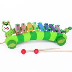 Piano a main en bois pour enfants, jouets educatifs, musique, animaux, octave drag