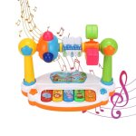 Piano musical rotatif pour bb, jouet educatif avec son d'animaux lumineux, clavier sonore, cadeau pour ...