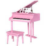 Piano � queue enfant en bois 30 touches - tabouret et pupitre inclus - mdf rose