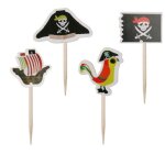 Pics a gteaux en bois thme bateau de pirate fruits crme glace, panneaux de dcoration de fte, drapeau ...