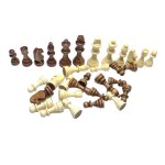 Pièces d'échecs en bois, 32 pièces de rechange, figurines d'échecs sans planche Pièces d'échecs en bois, 32 pièces de rechange, figurines d'échecs sans planche
