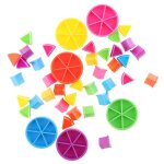 Pièces de jeu de poursuite triviale, 42 pièces, cales de tarte pour les fractions mathématiques colorées ... Pièces de jeu de poursuite triviale, 42 pièces, cales de tarte pour les fractions mathématiques colorées ...
