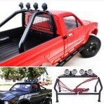 Pices rc cage en rouleau en mtal, seau avec 6 lumires led pour 1 / 10 axial scx10 rc4wd rc jeep camion ...
