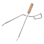 Pince a bec de canard en acier inoxydable, pince a charbon de bois portable, r�sistant a la chaleur pour ...