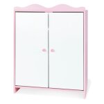 Pinolino armoire de poup�e jasmin laqu� mdf rose et laqu� blanc