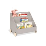 Pinolino lasse bibliotheque roulante pour enfants gris