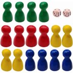 Pions en bois composant de jeu jouet, pions en bois pour jeux de soci�t�, 16 c�nes halma en bois et 2 ...