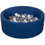 Piscine a balles aire de jeu + 150 balles bleu marine blanc, gris