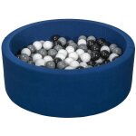 Piscine a balles aire de jeu + 200 balles bleu marine noir, blanc, gris