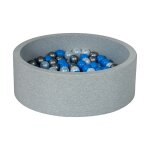 Piscine a balles aire de jeu + 200 balles perle, bleu, argent