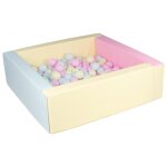 Piscine a balles carre avec 200 balles - rose, bleu, jaune (pastel) / rose, bleu, jaune (pastel)
