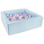 Piscine a balles carr�e avec 300 balles - bleu clair / blanc, transparent, bleu clair, rose, rose, bleu ...