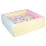Piscine a balles carre avec 300 balles - rose, bleu, jaune p / transparent, rose p, bleu p, jaune p