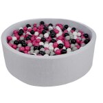 Piscine a balles pour enfant, diamètre env. 125 cm, + 1200 balles noir, blanc, rose, gris Piscine a balles pour enfant, diamètre env. 125 cm, + 1200 balles noir, blanc, rose, gris
