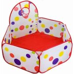 Piscine  balles avec panier de basket, piscine  balles pop - up hexagonale  pois pour enfants