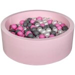 Piscine a balles perle, rose clair, gris - 300 balles rose