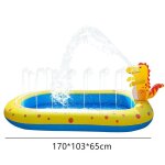 Piscine gonflable pliable pour enfants, baignoire pour bb, arroseur de requin de dinosaure extrieur, ...