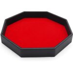 Piste de ds octogone en simili cuir noir et velours rouge - plateau jeu de ds pour les jeux de table ...