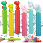 Pistolet a eau, 6 pices pistolet a eau mousse enfant, watergun avec 100 pices ballon d'eau bombes a ...