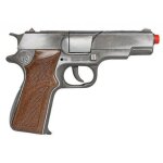 Pistolet police metal gris argent 17 cm, amorces 8 coups - jouet enfant policier - deguisement, imitation ... Pistolet police metal gris argent 17 cm, amorces 8 coups - jouet enfant policier - deguisement, imitation ...