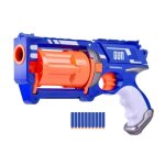 Pistolet de tir continu avec cible et balles a trou souple, la norme