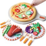 Pizza coup�e pour b�b�, jouet de cuisine pour enfants, maison de jeu, simulation de pizza coup�e, cadeaux ...
