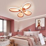 Plafonnier led papillon 50w avec tlcommande, 5000lm, temprature rglable 30006500k, veilleuse, minuterie, ...