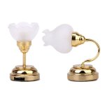 Plafonnier miniature de maison de poupe 1:12, couleur blanche, avec batterie