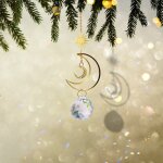 Plafonnier suspendu en forme de boule de prisme, attrape - soleil en cristal, arc - en - ciel, chakra ...
