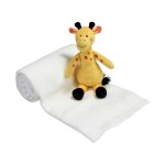 Plaid bebe avec son doudou girafe de la savane Plaid bebe avec son doudou girafe de la savane