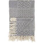 Plaid en coton gris fonc� - bloomingville