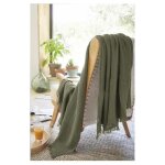 Plaid quadruple gaze de coton 130 x 160 cm gaia romarin - vert - gaia Plaid quadruple gaze de coton 130 x 160 cm gaia romarin - vert - gaia