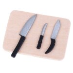 Planche a dcouper de cuisine miniature 1:12 pour maison de poupe, couteau, accessoires de dcoration, ...