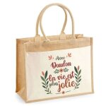 Planetee cabas jute avec poche doudou la vie est plus jolie - sac de shopping et courses r�utilisable ...