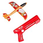 Planeur d'avion rouge orange, 2 modes de vol, jouets d'avion avec 1 avion lanceur et 1 avion f