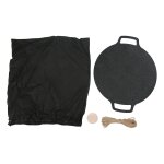 Plaque de gril ronde rsistante aux btons, plaque  frire pour barbecue portable avec double poigne ...