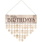 Plaque murale personnalis�e pour calendrier d'anniversaire familial - d�corations en bois pour dates ...