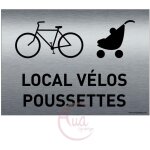 Plaque de porte aluminium bross imprim alusign - 210x150 mm - double face adhsif au dos (vlos poussettes) ...