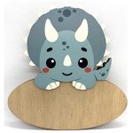 Plaque de porte personnalisable tric�ratops