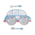 Plat anti - d�formation pour enfants, 2 couleurs, grande capacit�, forme de voiture, assiette d'alimentation ...