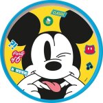 Plat cuisines tataway assiette a dner pour enfant disney mickey mouse en plastique blanc et bleu avec ...