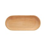 Plateau en bois de htre assiette ovale solide, plat dessert sushi collation fruits buffet assiettes ...