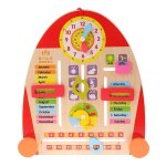 Plateau de calendrier en bois pour enfants, jeu educatif, horloge d'enseignement de la m�t�o, de la saison ...