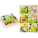 Plateau de rangement en bois pour enfants, 9 pices, cubes 3d a six faces, puzzle, jouets educatifs amusants ...