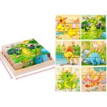 Plateau de rangement en bois pour enfants, 9 pices, cubes 3d a six faces, puzzle, jouets educatifs amusants ...