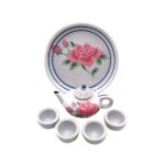 Plateau a th� en c�ramique imprim� de fleurs, mini service a th�, tasse a th� pour maison de poup�e 1 ...