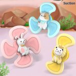 Plateau tournant avec ventouse de bain, 3 pi�ces, dessin anim�, jouet animal, moulin a vent
